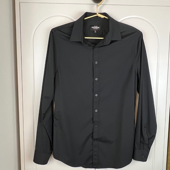Express Men's Black Slim Fit Button Up - Picture 1 of 7